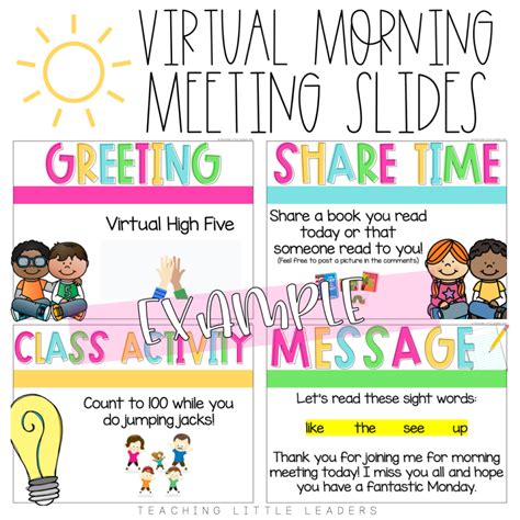 Online morning meeting ideas for kindergarten